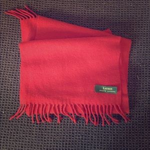 Lauren Ralph Lauren Vibrant Red Fringe Scarf